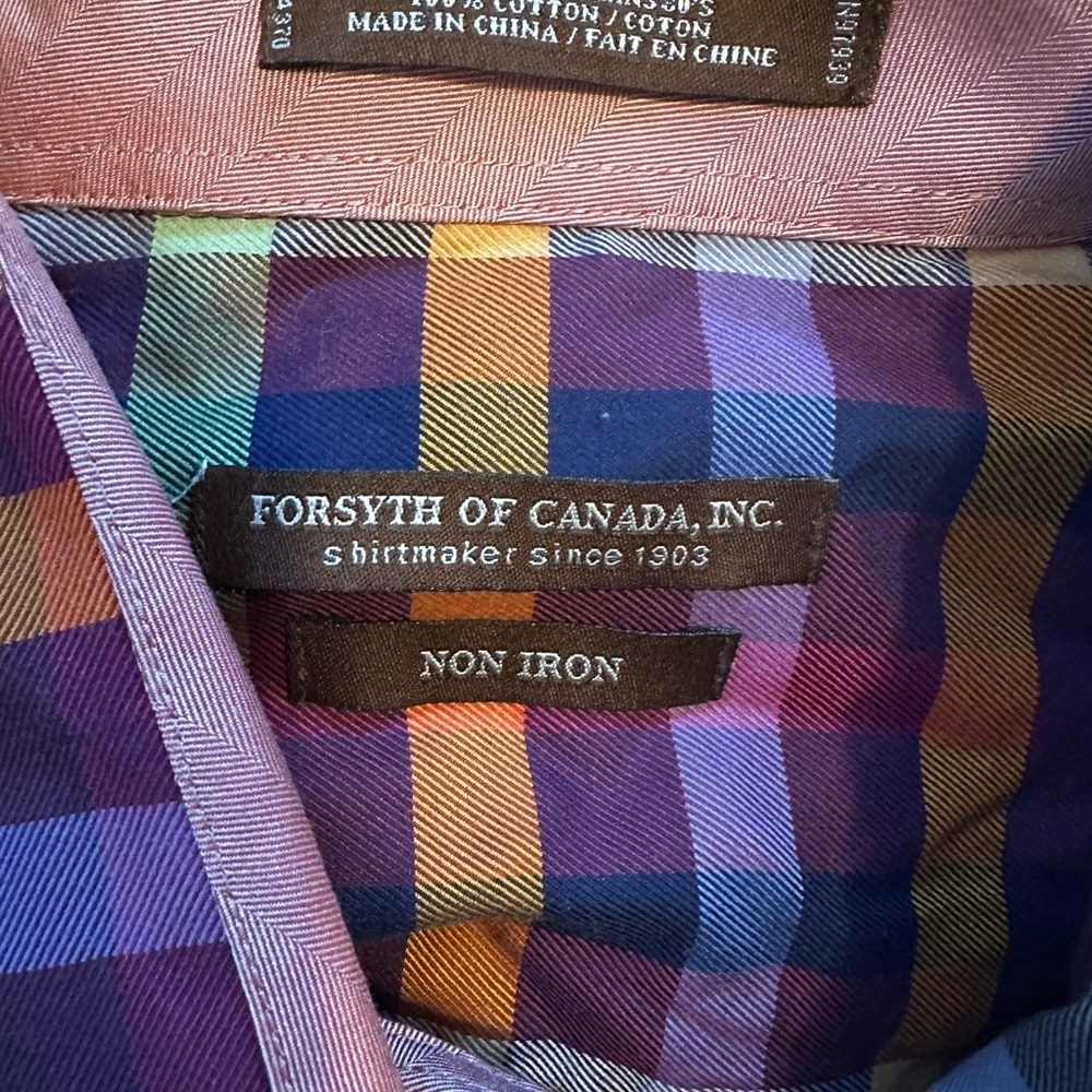 Forsyth Of Canada No Iron XL Long Sleeved Button Casual Shirt - Picture 3 of 3